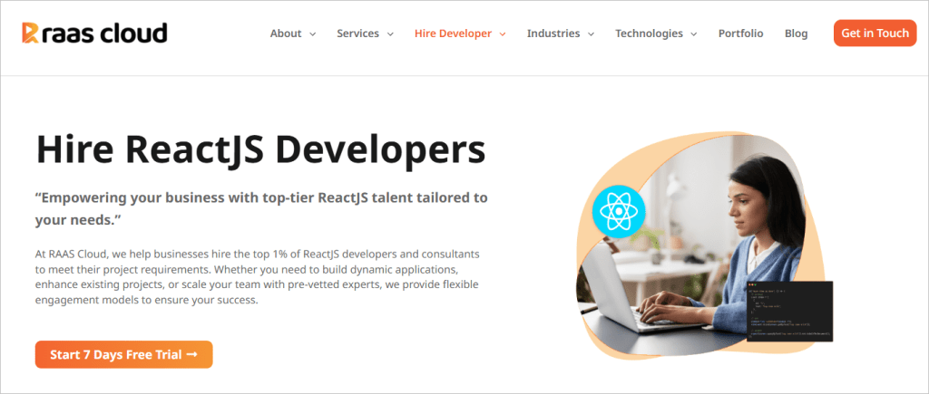 Hire ReactJS Developers – RAAS Cloud