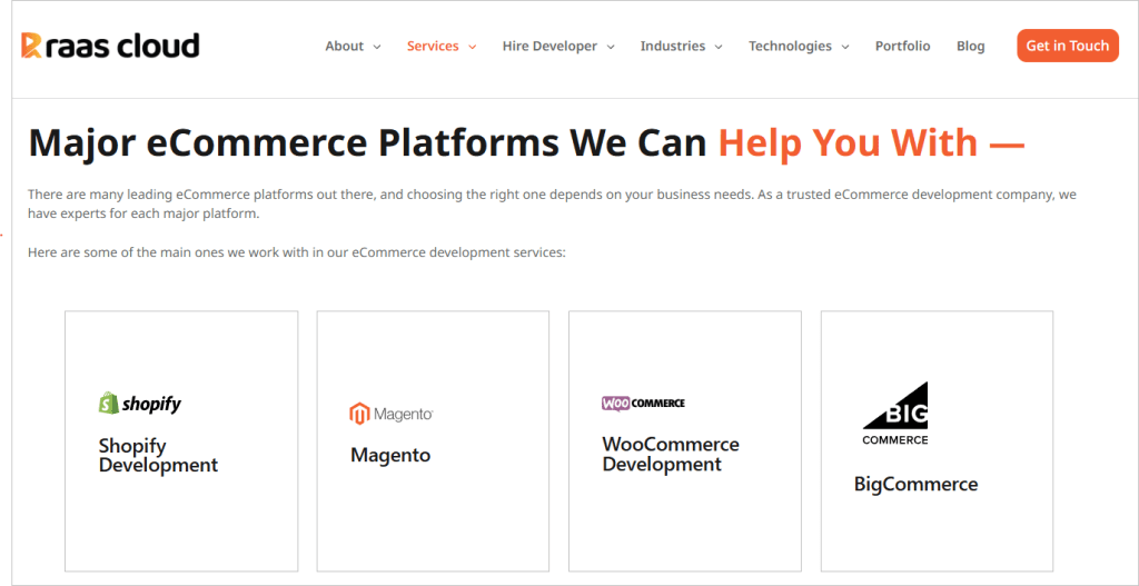 RAAS Cloud, the best D2C ecommerce development agency