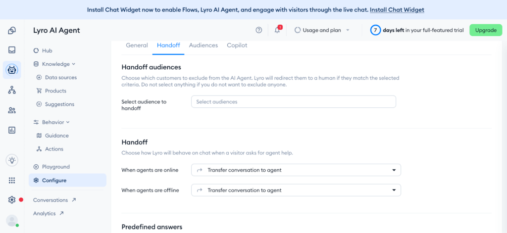 Set Up Human Handoff