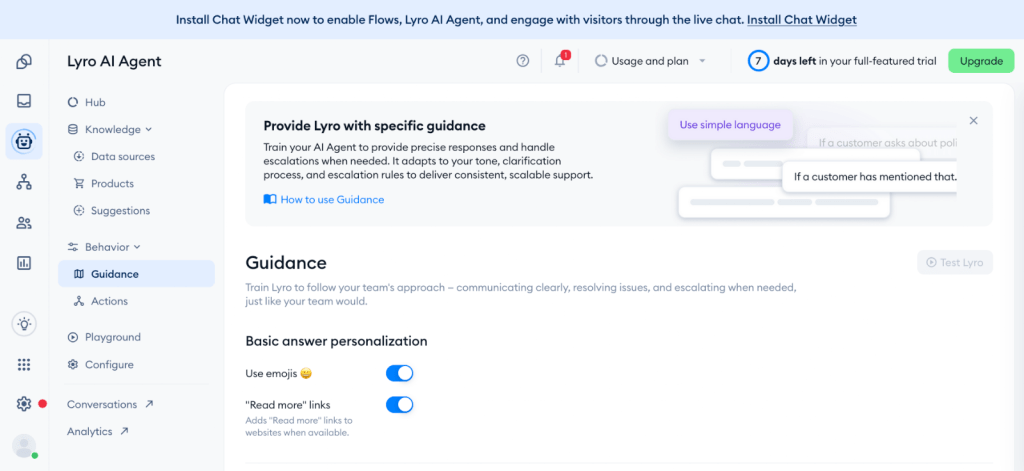 Configure Guidance and Business Rules
