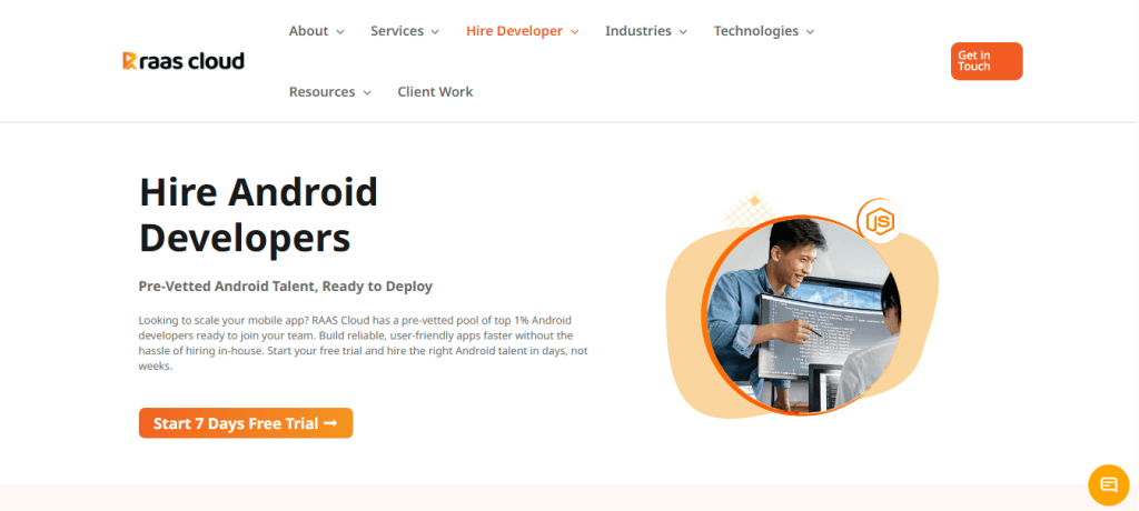 RAAS Cloud, one of the best Lemon.io alternatives to hire skilled developers