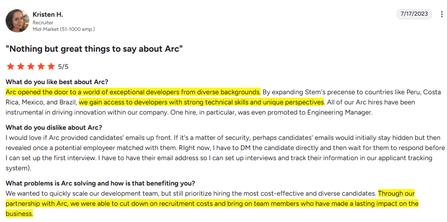  Arc.dev Review
