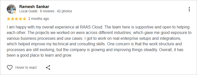 Client testimonial for RAAS Cloud