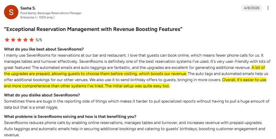 Review for SevenRooms