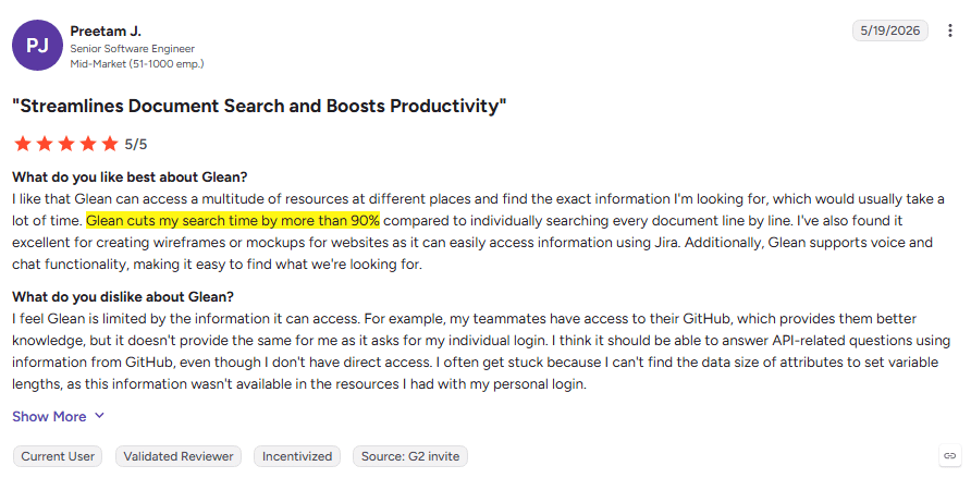 Review for Glean for Retail & CPG