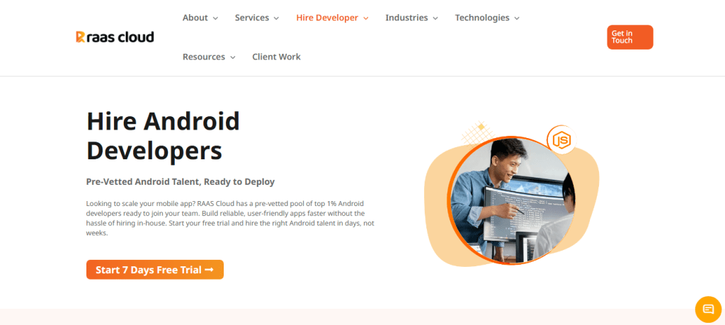 RAAS Cloud, one of the top Turing alternatives for remote developer hiring